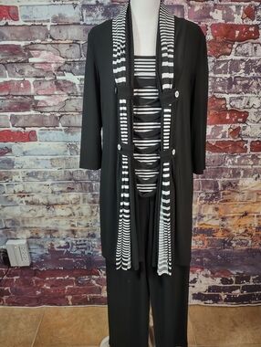 Joseph Ribkoff Duster/Tee/Pants 3 Pc Set